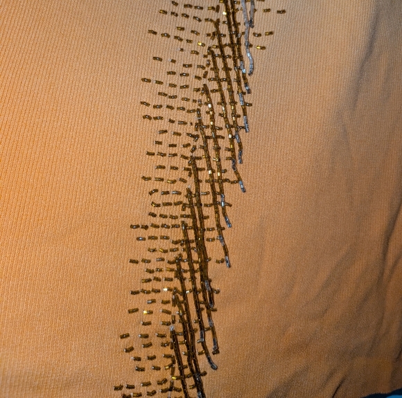 Beaded Orange Sleeveless Top - Picture 4 of 4